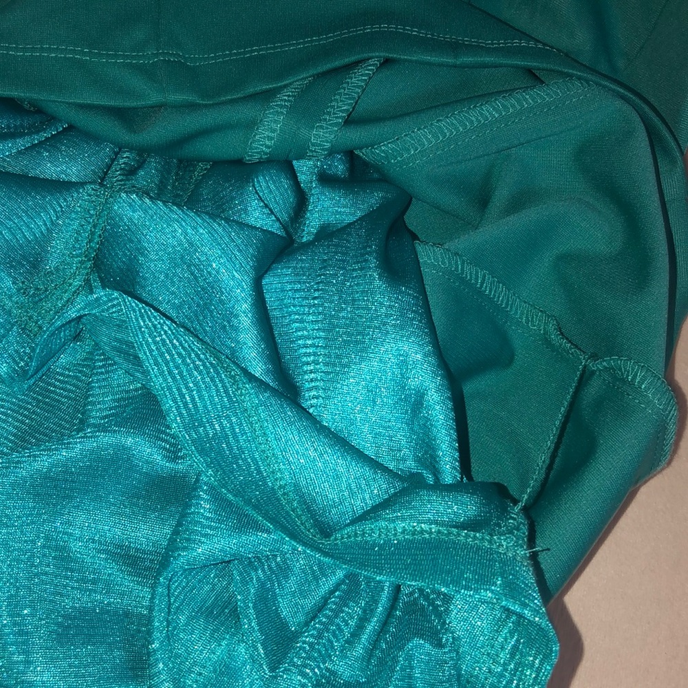 Gold studded turquoise dress - Picture 4 of 7
